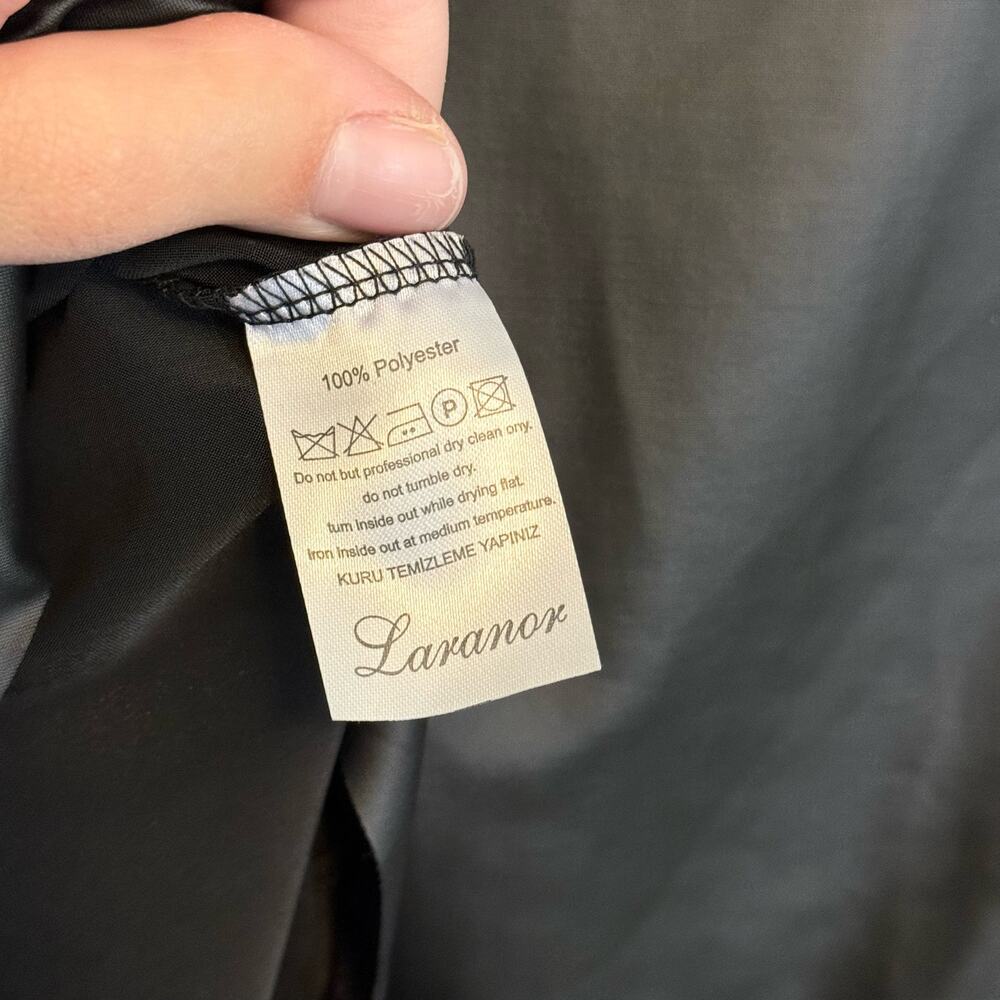 Laranor Skirt Womens 4xl Black Flywheel Detail Asymmetrical Cut Diver Crepe NWT - Picture 10 of 11